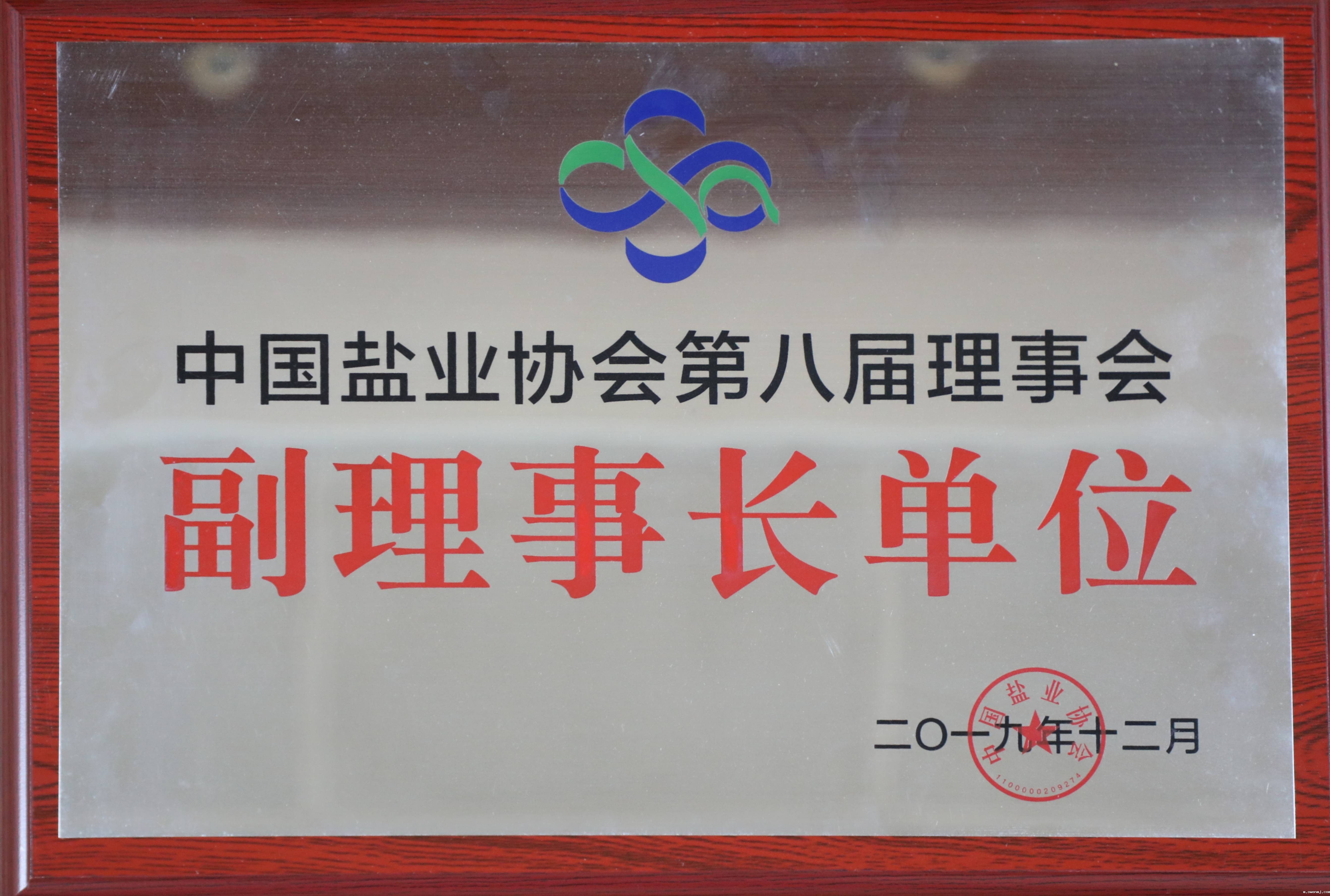 中国盐业协会第八届理事会副理事长单位