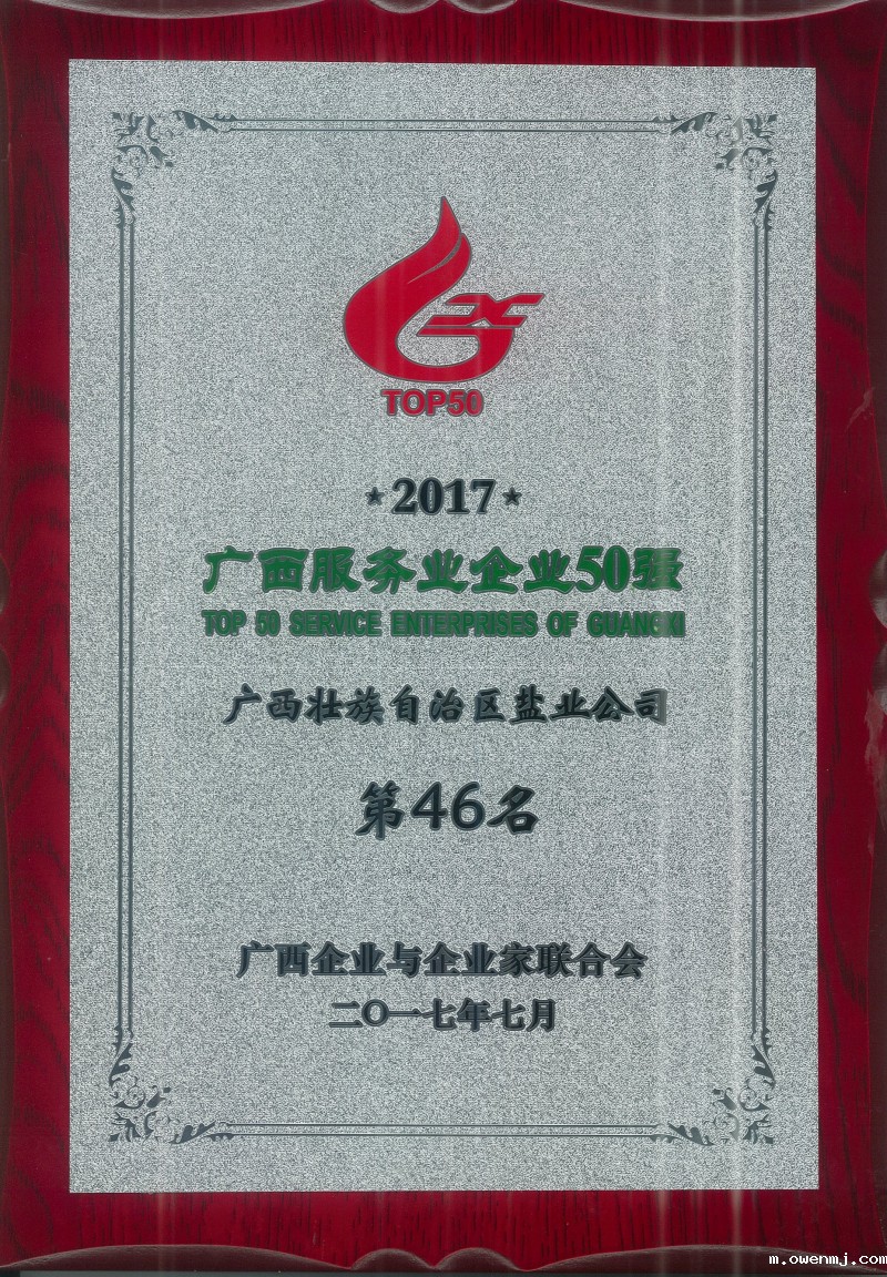 2017年广西服务业50强